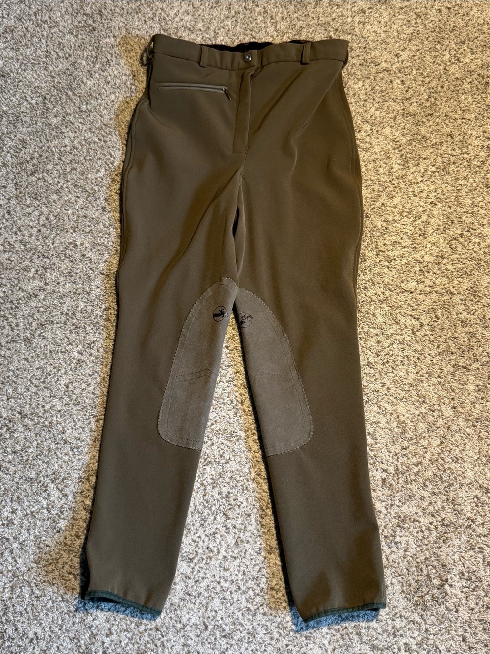 Grand Prix Olive Kneepatch Riding Breeches - 30